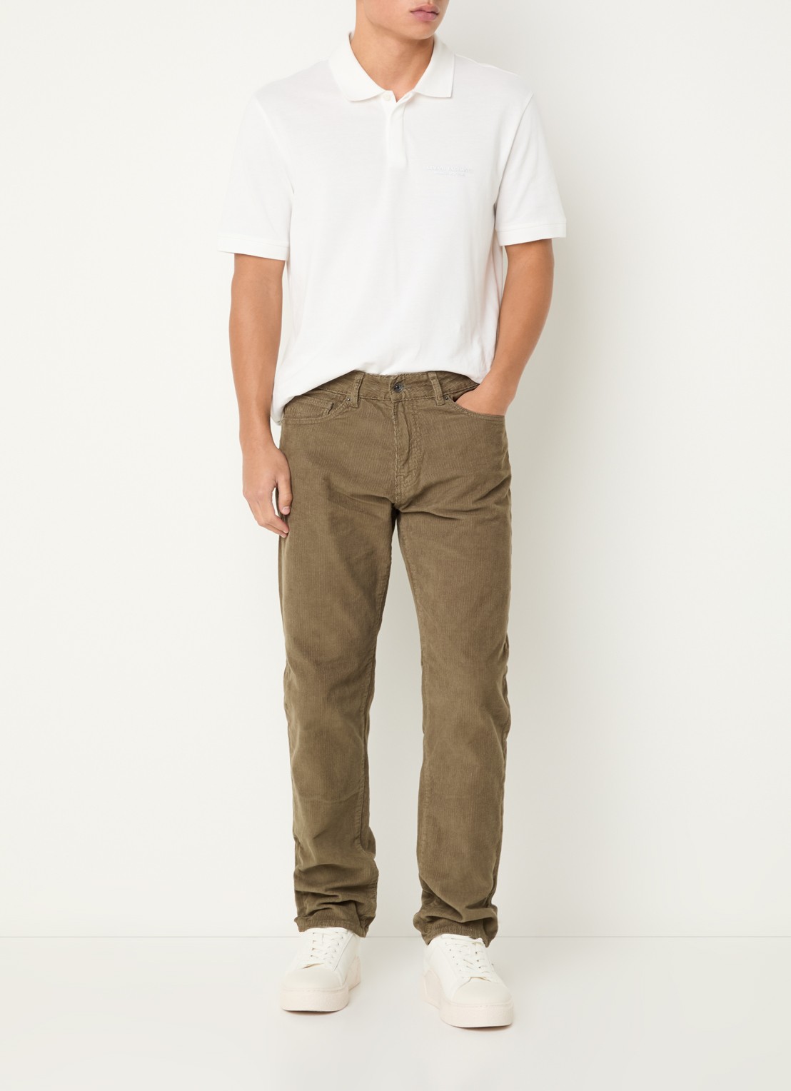 Armani Tapered fit jeans met gekleurde wassing - voorkant 4 legergroen