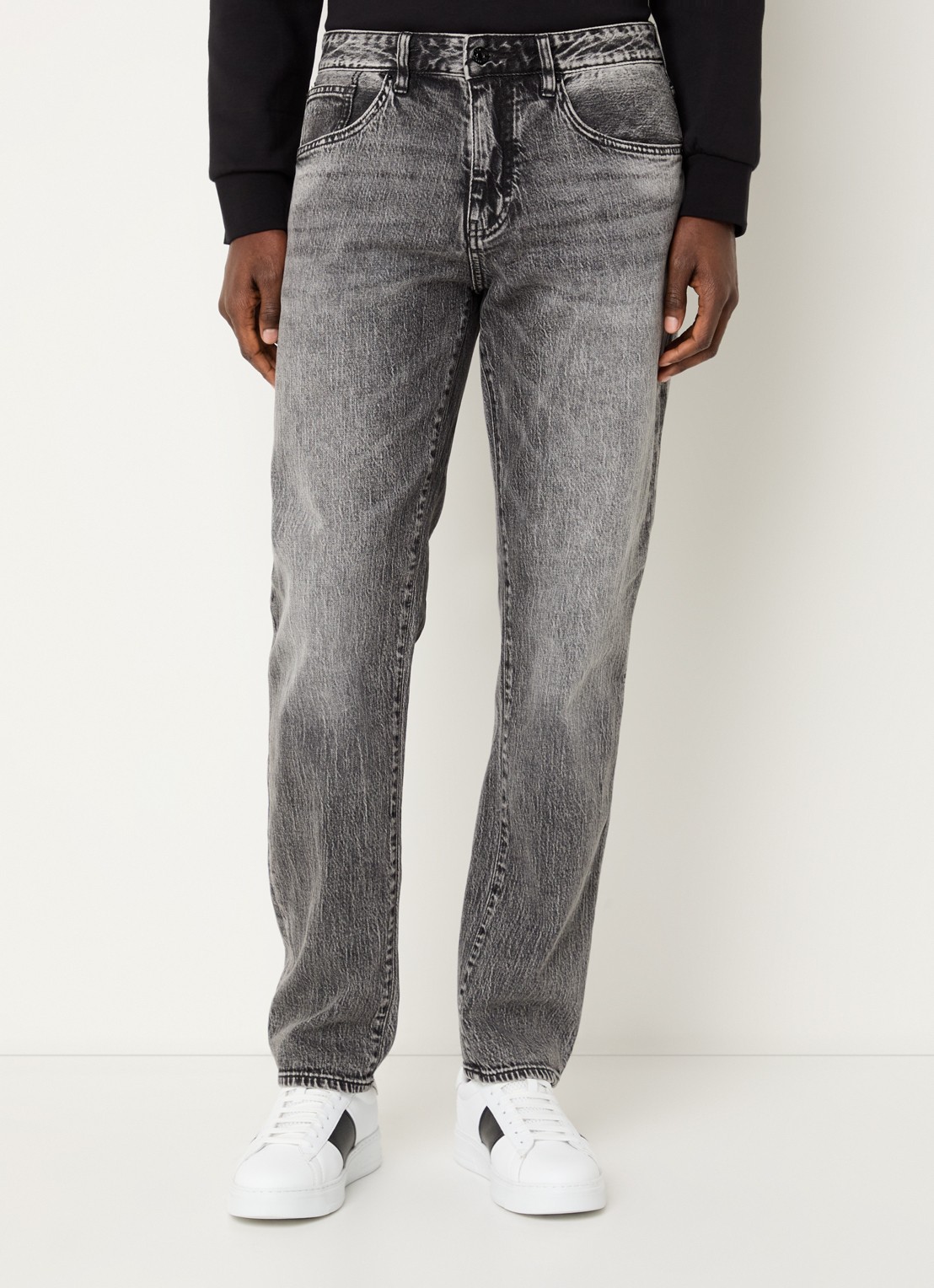 Armani Tapered fit jeans met steekzakken - detail 2 grijs