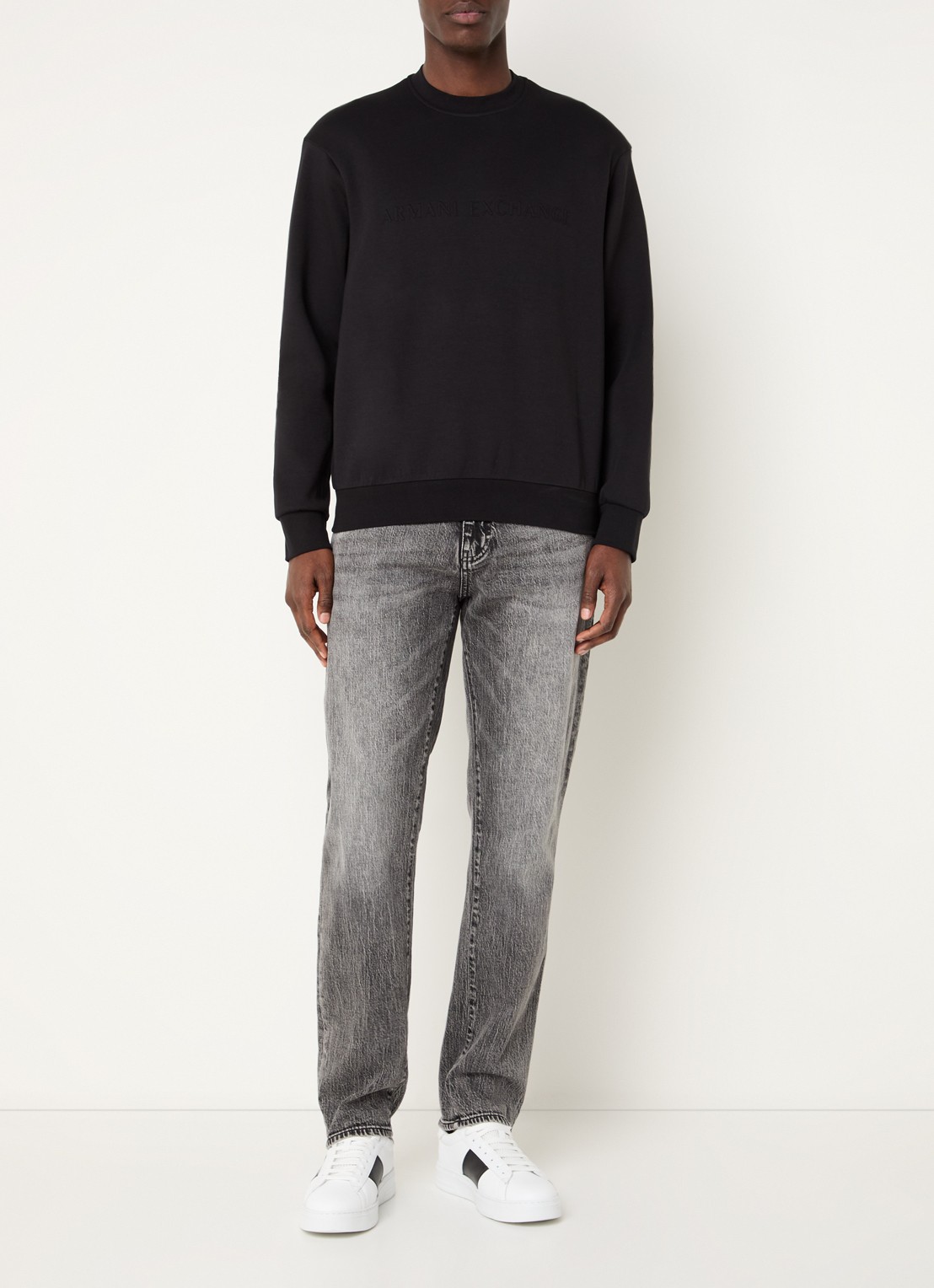 Armani Tapered fit jeans met steekzakken - voorkant 5 grijs