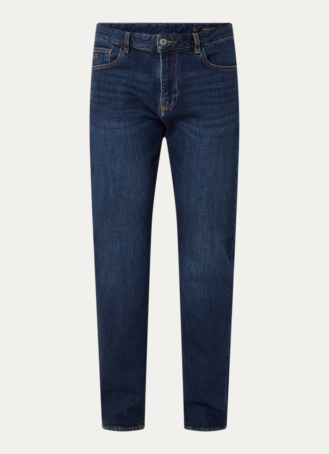 Armani Tapered fit jeans met steekzakken - voorkant 2 donkerblauw