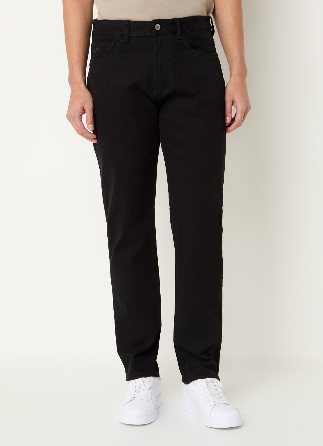 Armani Tapered fit jeans met steekzakken - detail 4 diepzwart