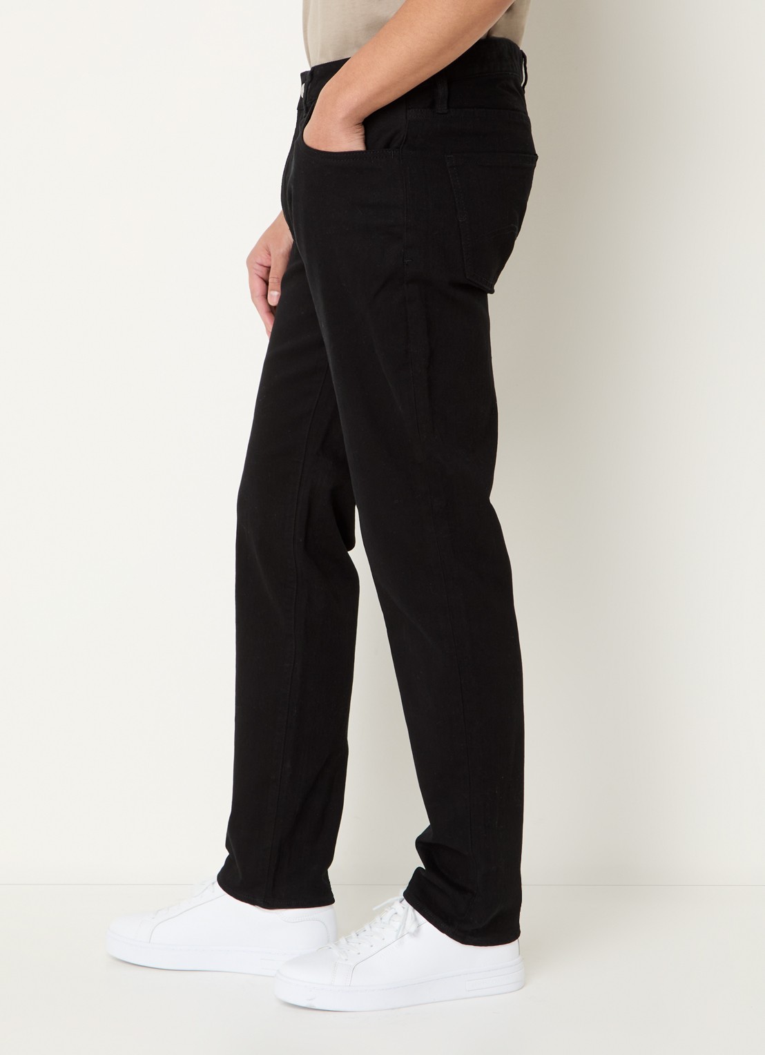 Armani Tapered fit jeans met steekzakken - detail 5 diepzwart