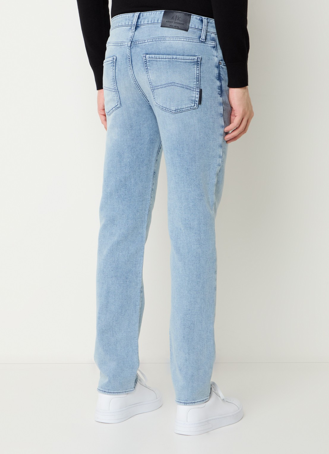 Armani Tapered fit jeans met steekzakken - achterkant blauw