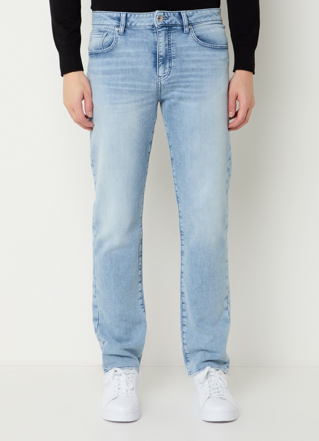 Armani Tapered fit jeans met steekzakken - detail 2 blauw