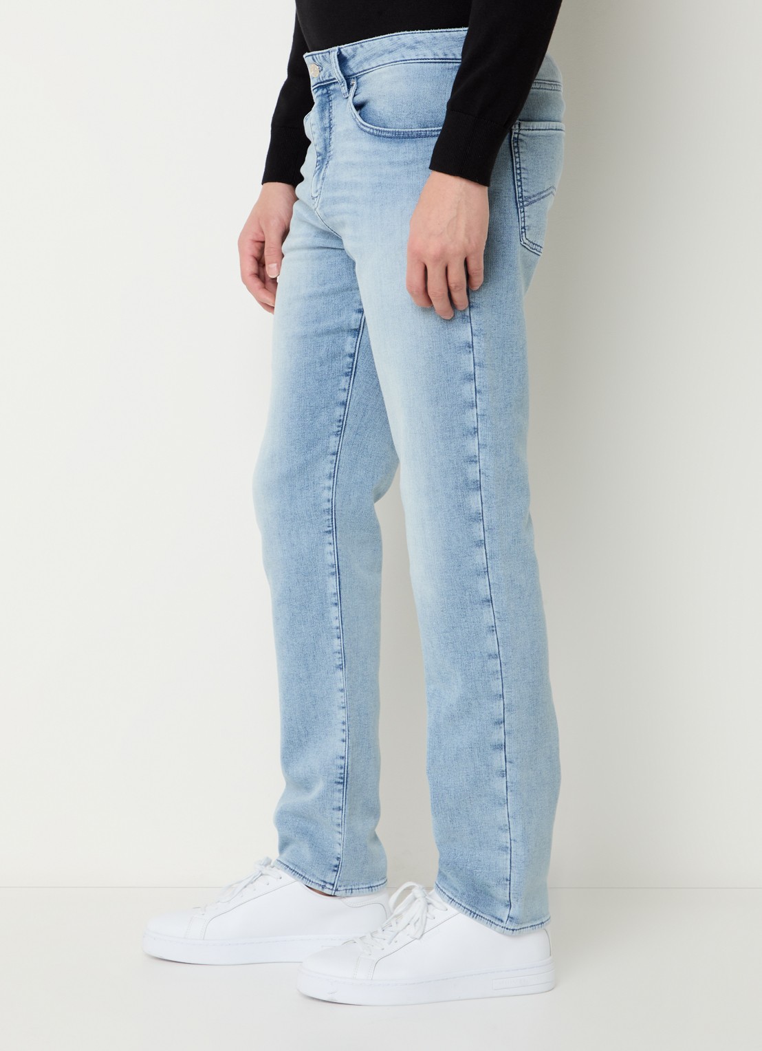 Armani Tapered fit jeans met steekzakken - detail 3 blauw