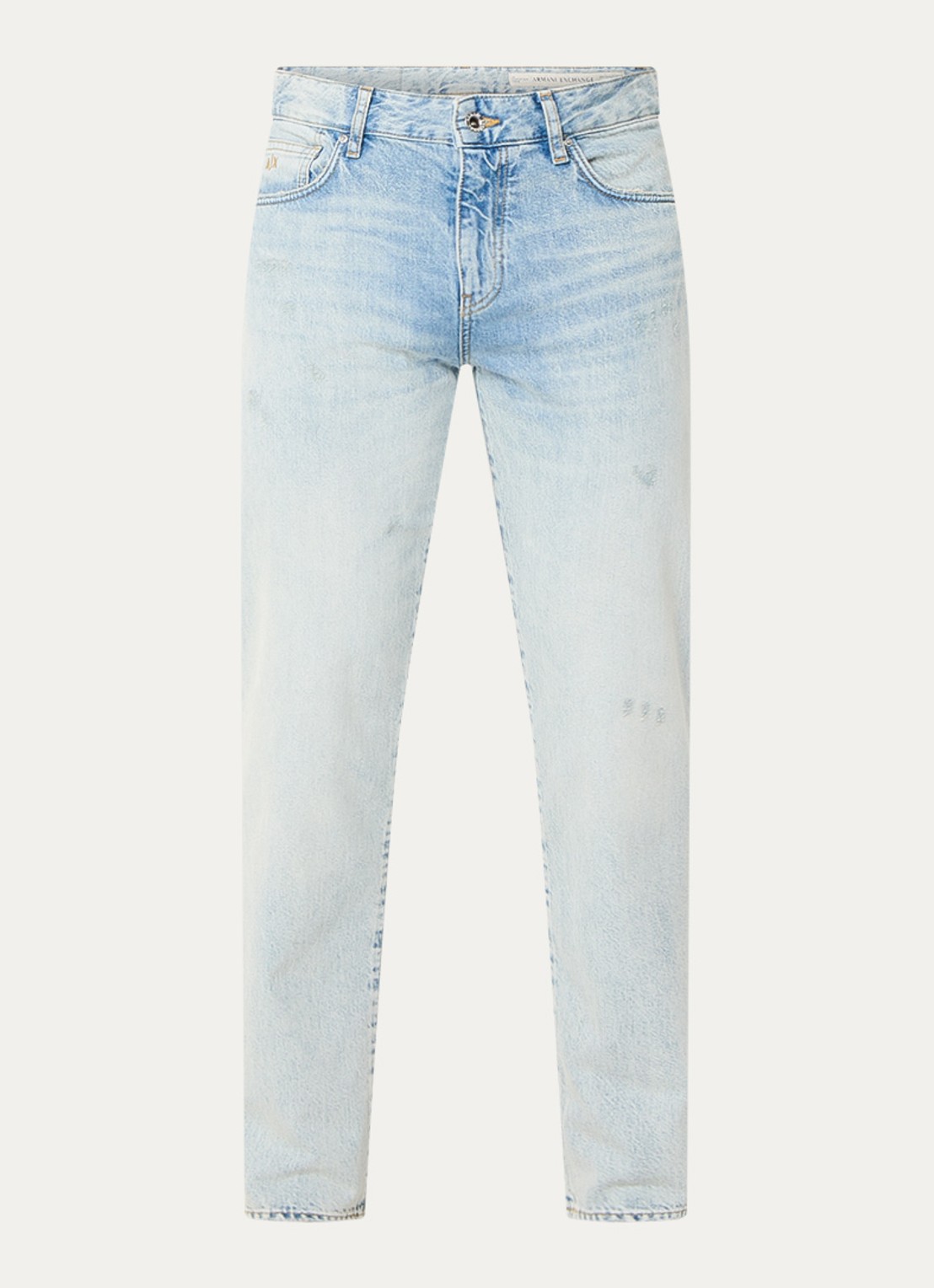 Armani Tapered fit jeans met steekzakken - voorkant 5 blue denim