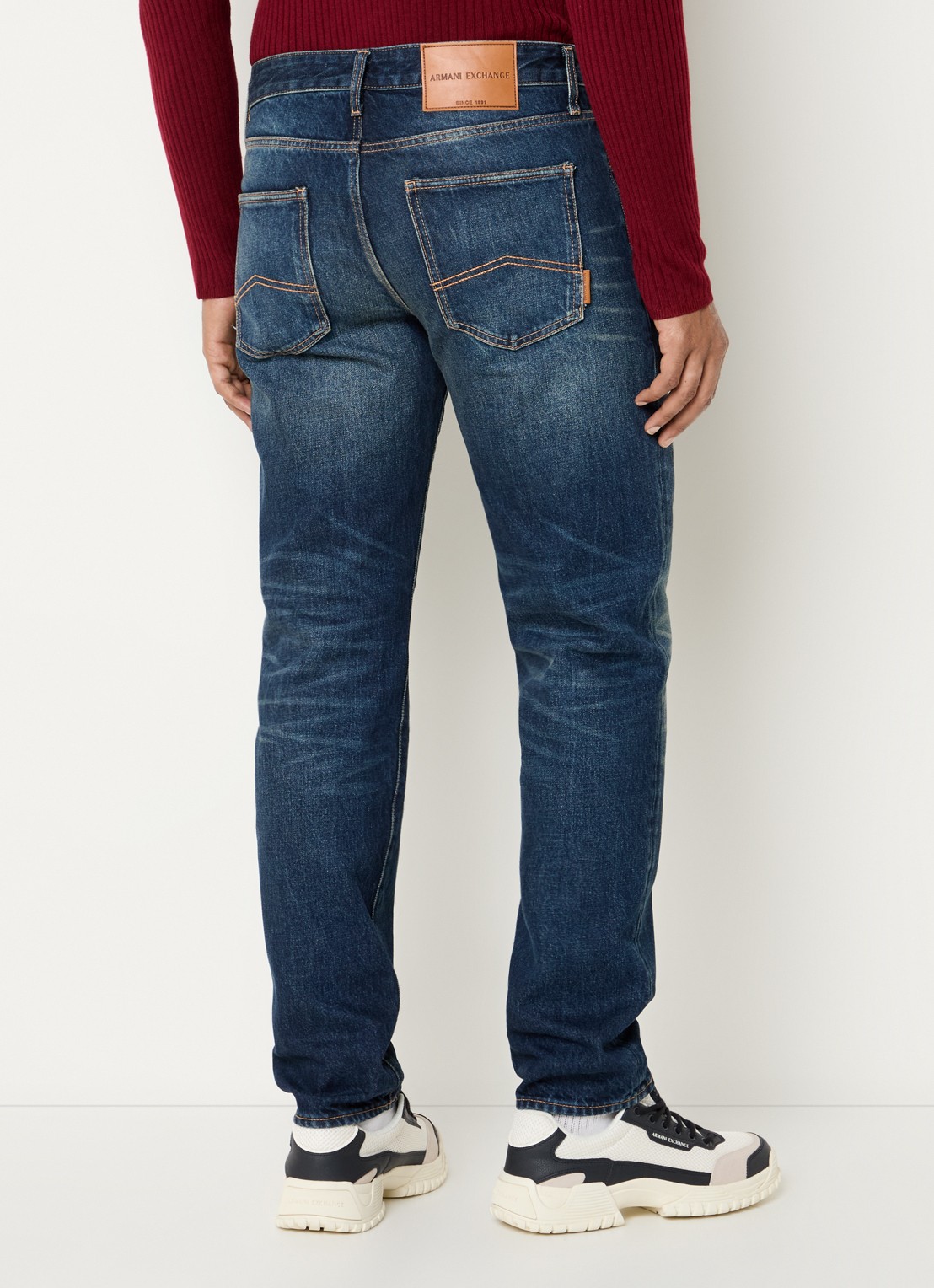 Armani Tapered fit jeans met steekzakken - achterkant 9 blue denim
