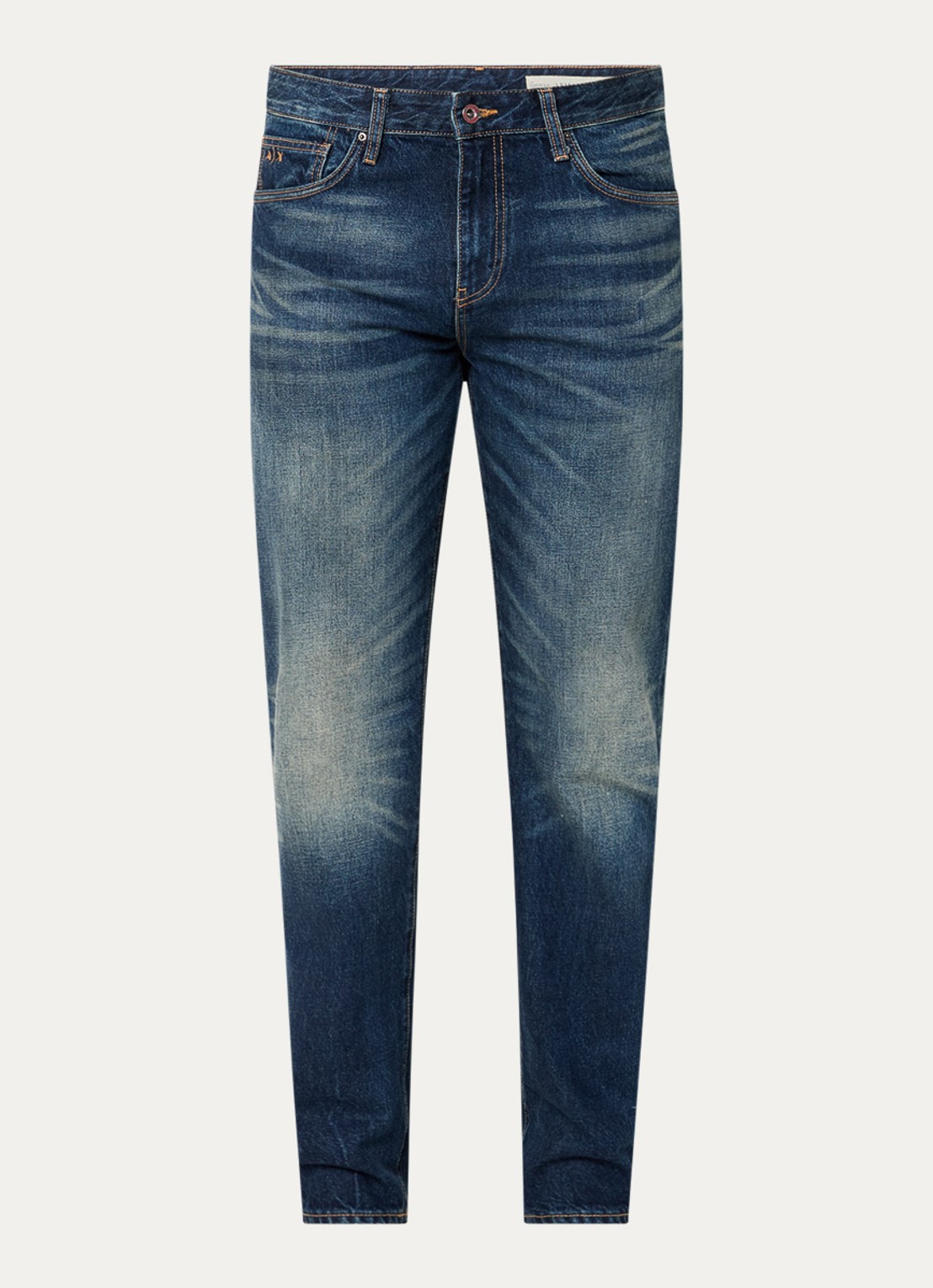Armani Tapered fit jeans met steekzakken - voorkant 7 blue denim