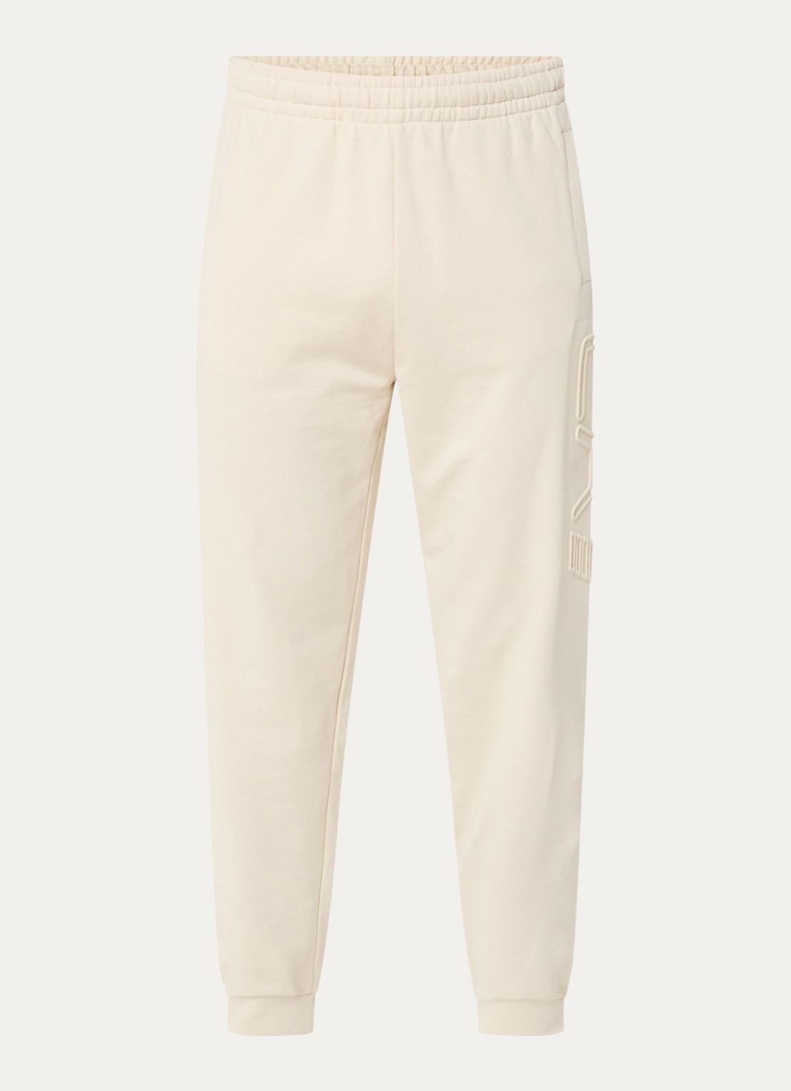Armani Tapered fit joggingbroek met 3D logoprint - voorkant 3 beige