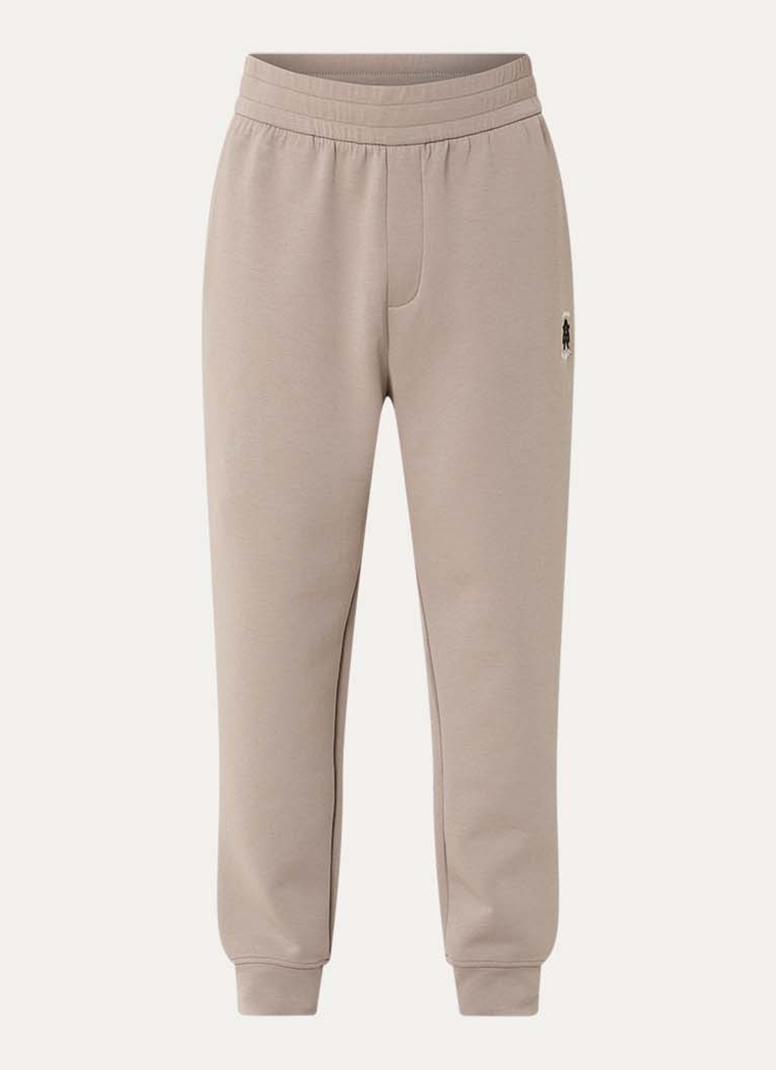 Armani Tapered fit joggingbroek met logo en steekzakken - voorkant 2 zand