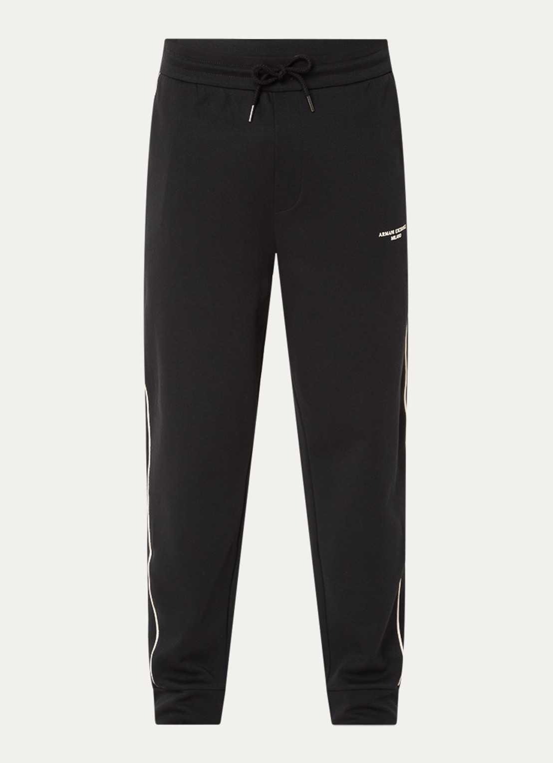 Armani Tapered fit joggingbroek met logo en steekzakken - voorkant 4 black-uc001