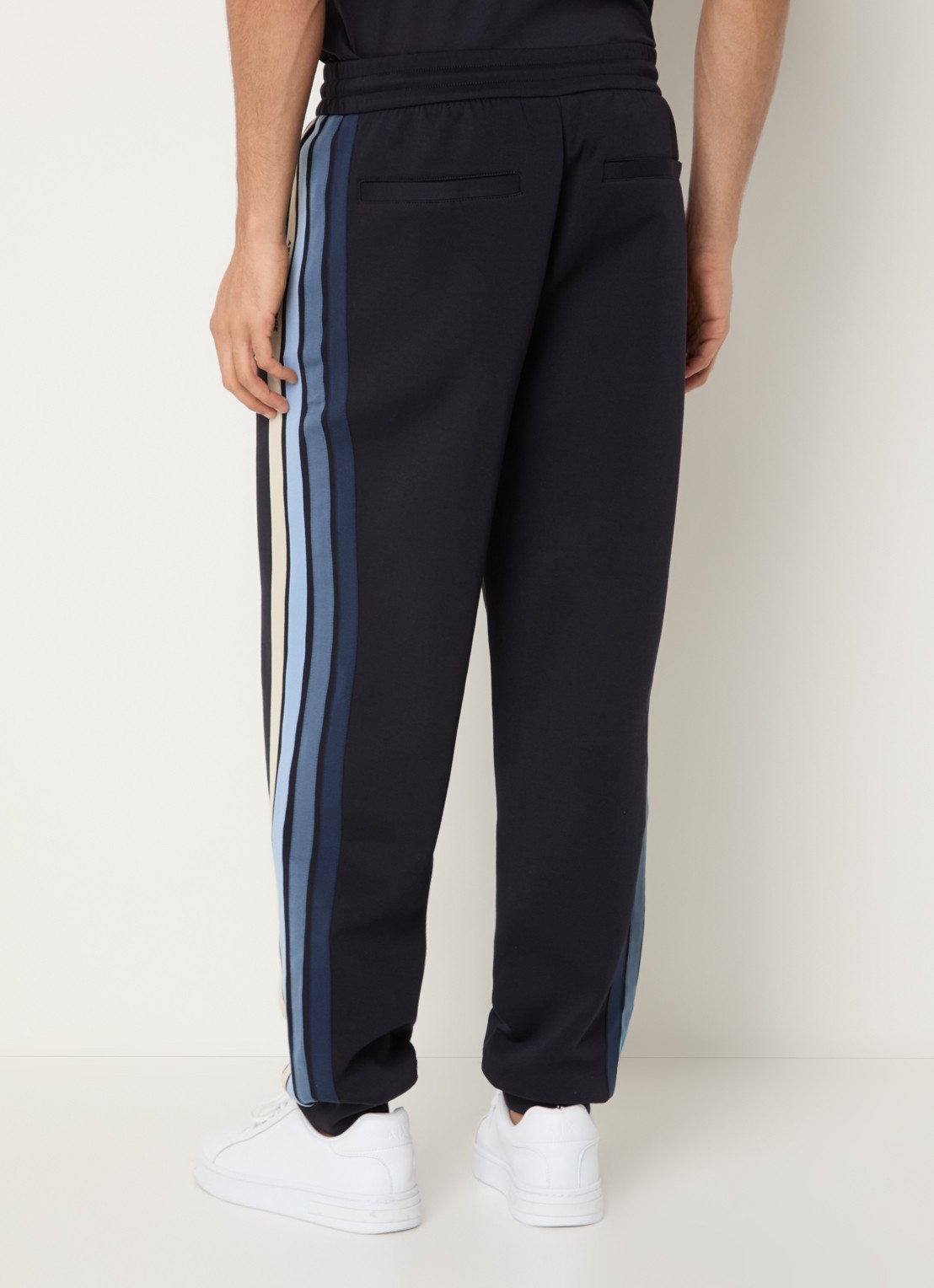 Armani Tapered fit joggingbroek met logo - achterkant 3 donkerblauw