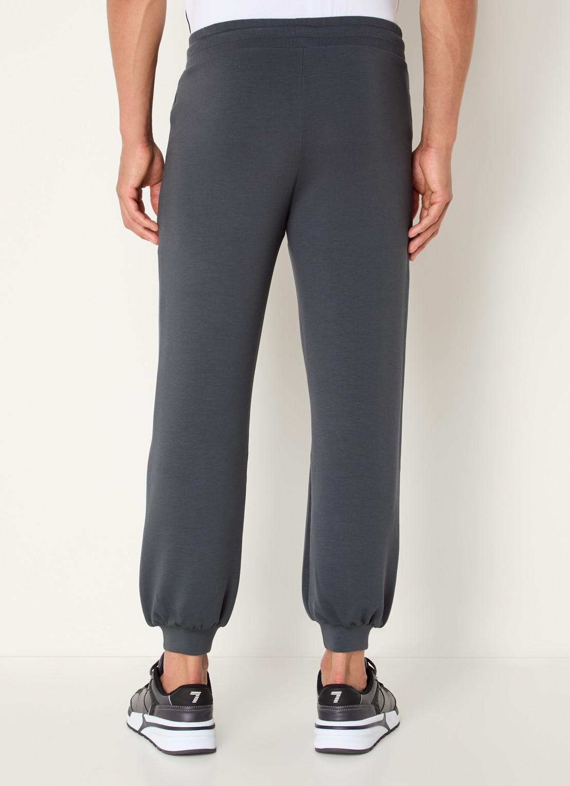Armani Tapered fit joggingbroek met logo - achterkant 3 donkergrijs