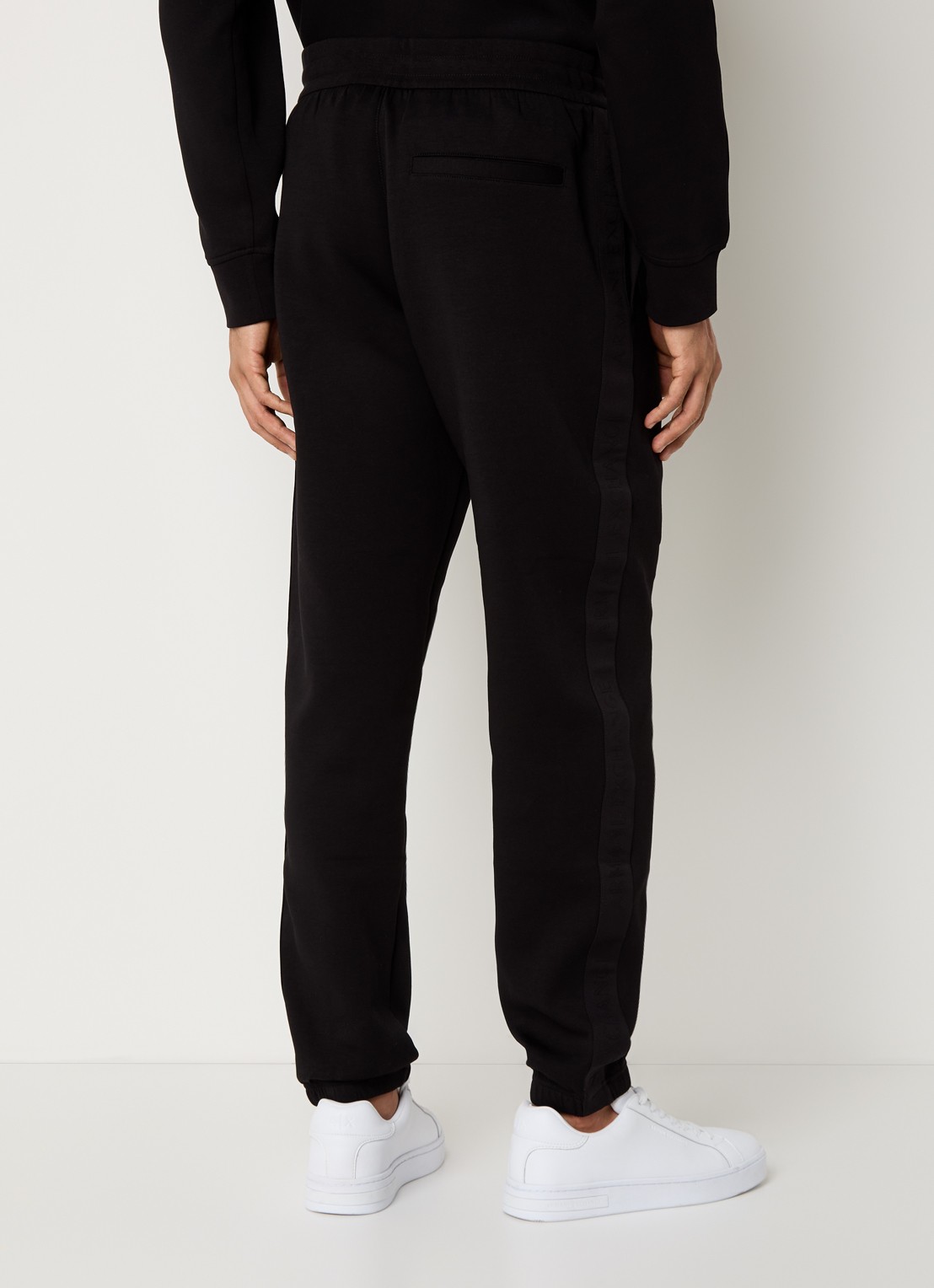 Armani Tapered fit joggingbroek met logoband met steekzakken - achterkant 5 zwart