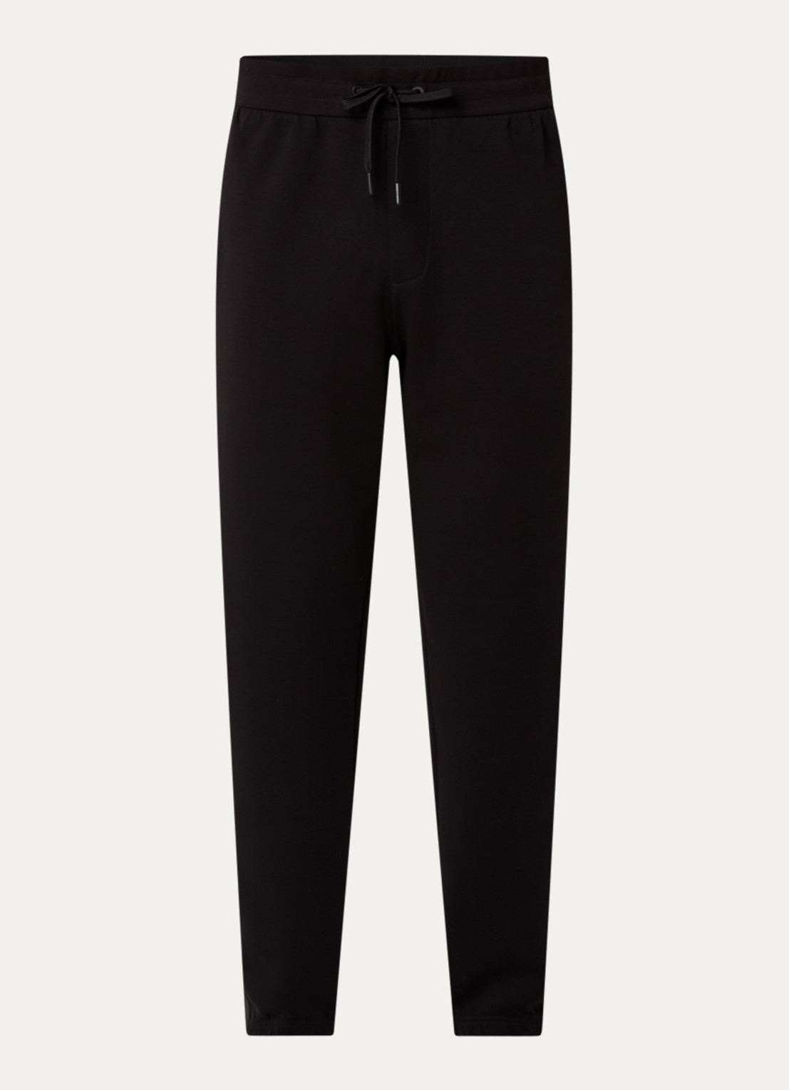 Armani Tapered fit joggingbroek met logoband met steekzakken - voorkant zwart