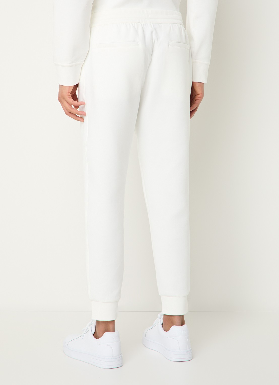 Armani Tapered fit joggingbroek met steekzakken - achterkant gebroken wit