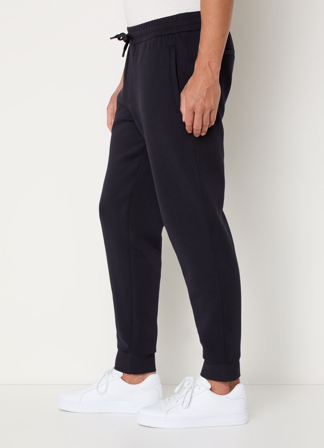 Armani Tapered fit joggingbroek met steekzakken - detail 3 donkerblauw