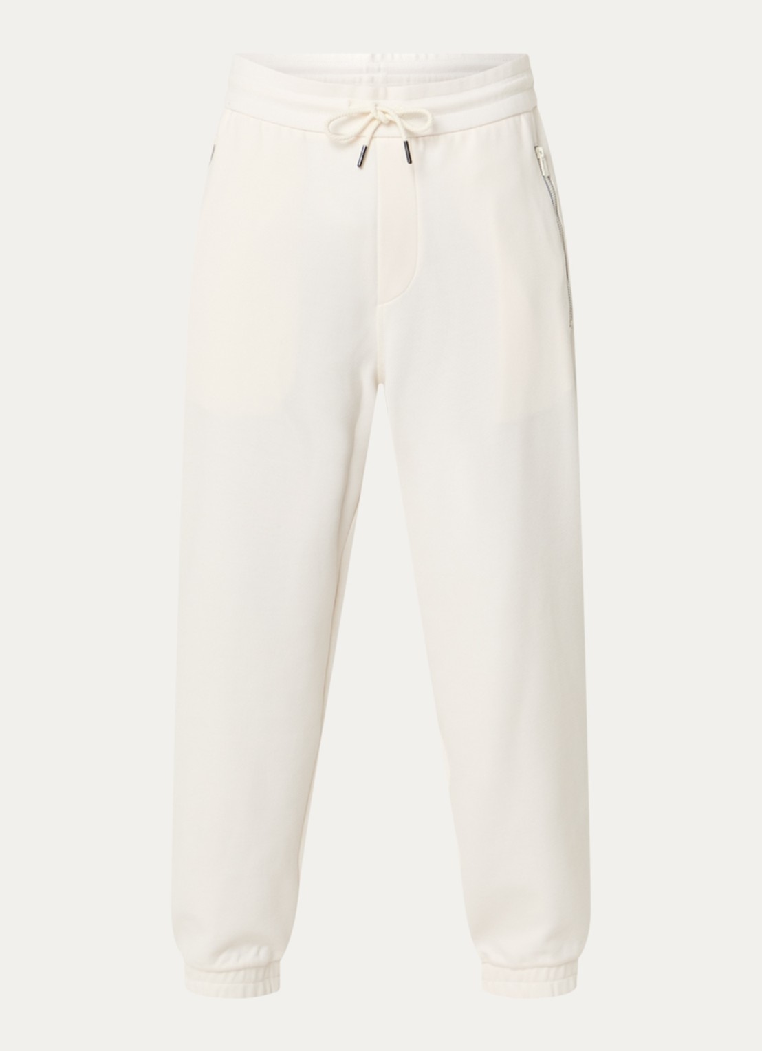 Armani Tapered fit joggingbroek met steekzakken - voorkant 4 gebroken wit
