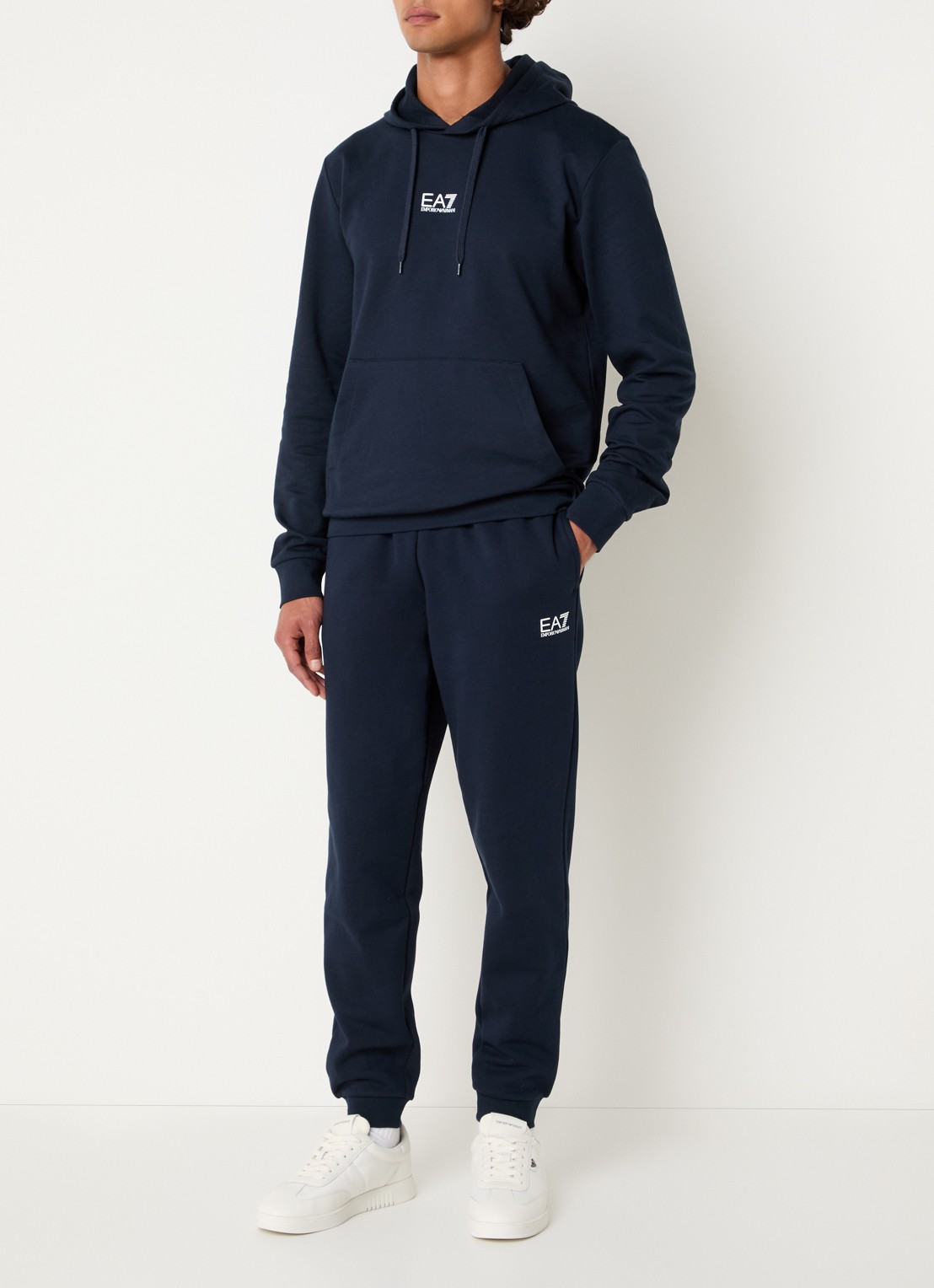 Armani Tapered fit joggingbroek met steekzakken - voorkant 2 donkerblauw