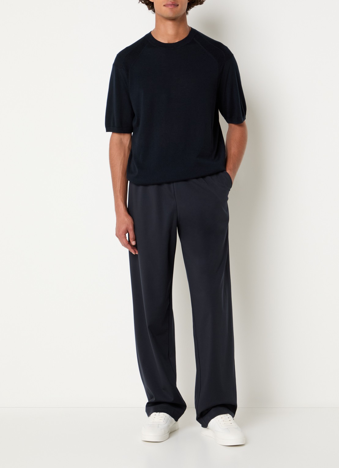 Armani Tapered fit joggingbroek met steekzakken - voorkant 4 donkerblauw