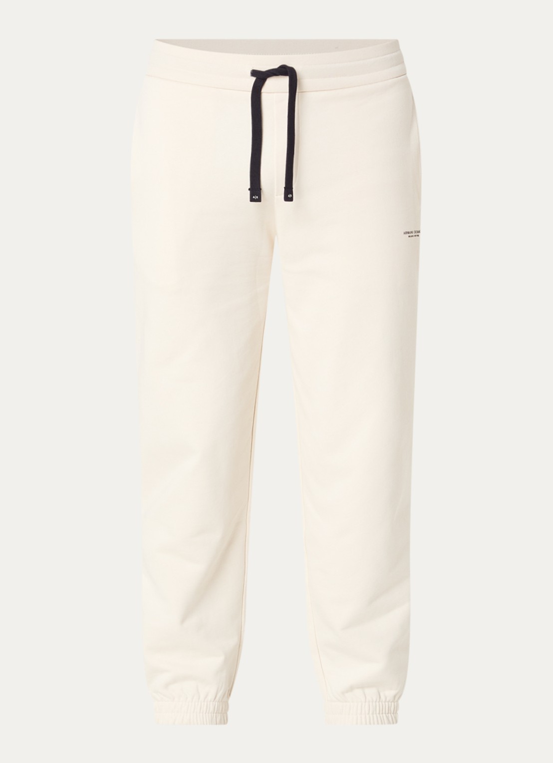 Armani Tapered fit joggingbroek met trekkoord - voorkant creme