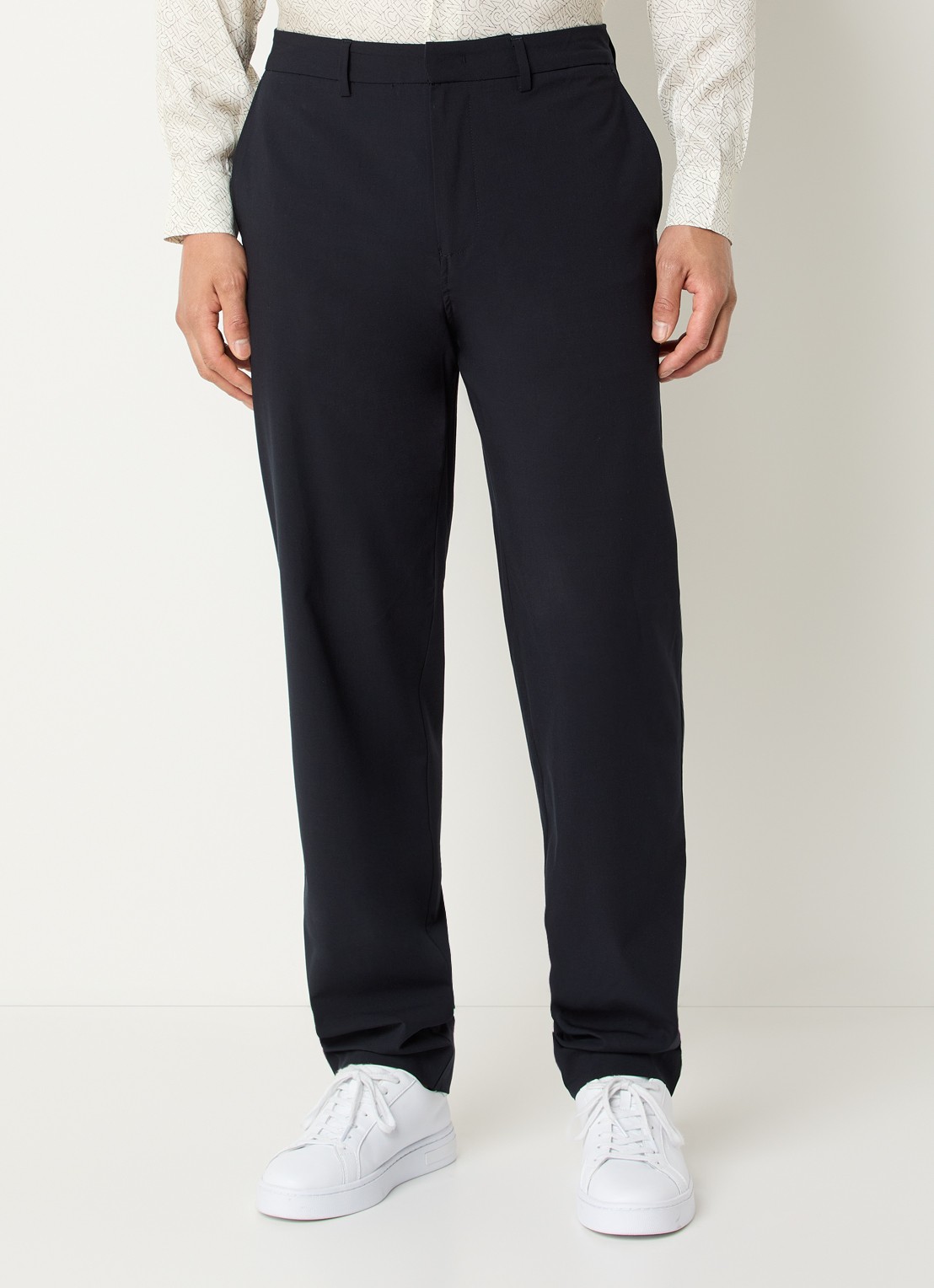 Armani Tapered fit pantalon met steekzakken - detail donkerblauw