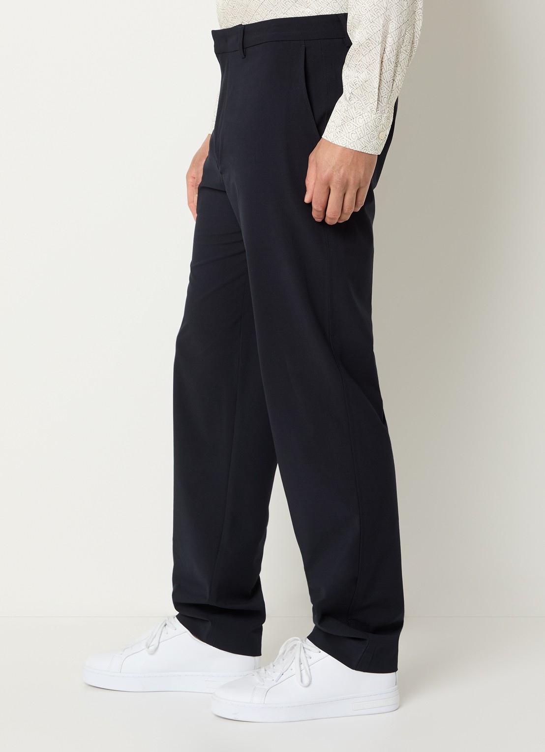 Armani Tapered fit pantalon met steekzakken - detail 2 donkerblauw