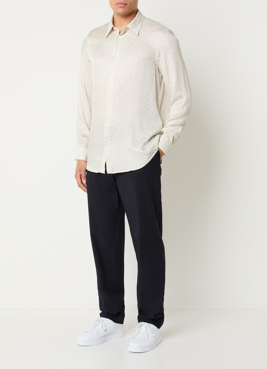 Armani Tapered fit pantalon met steekzakken - voorkant 4 donkerblauw