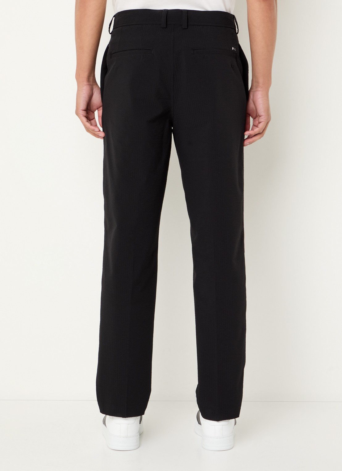 Armani Tapered fit pantalon van crêpe met steekzakken - achterkant 3 zwart