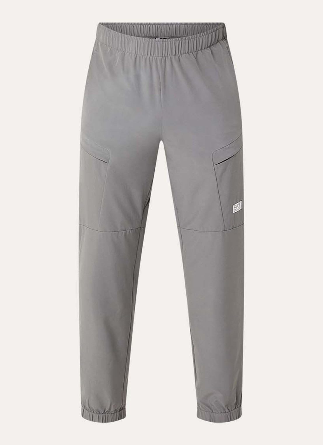 Armani Tapered fit trainingsbroek met logo - voorkant 4 smoked pearl / grijs