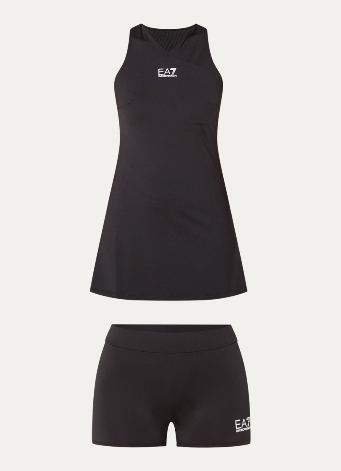 Armani Tennis jurk met logo - voorkant zwart