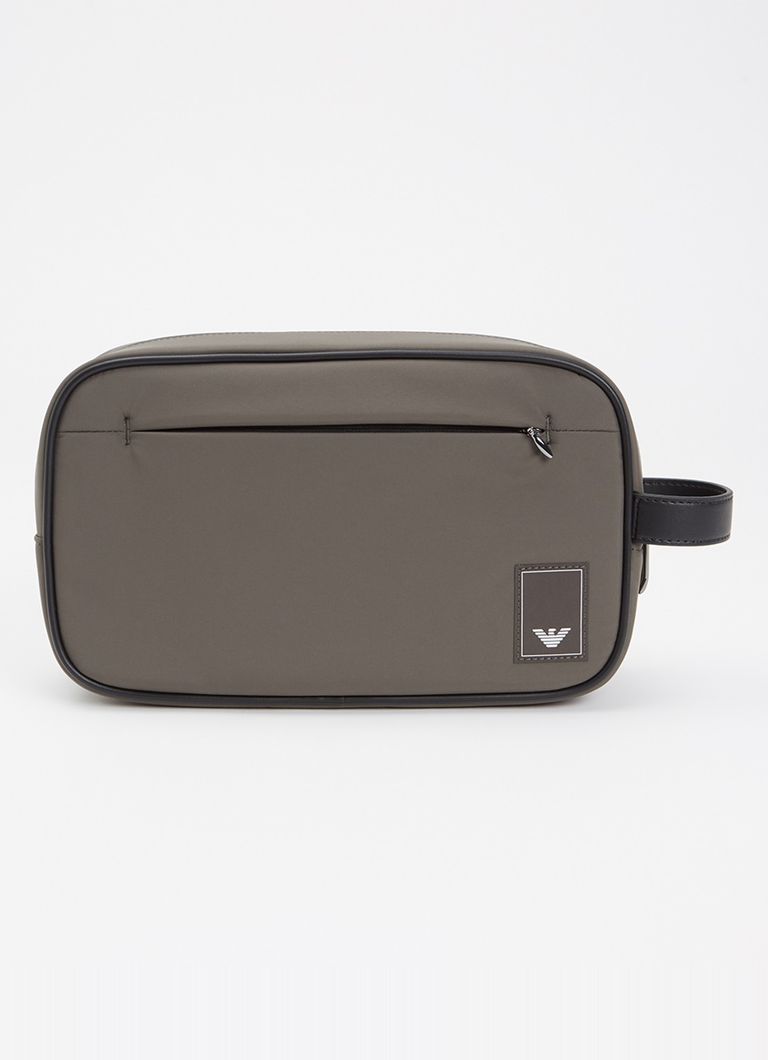 Armani Toilettas met logo - voorkant taupe