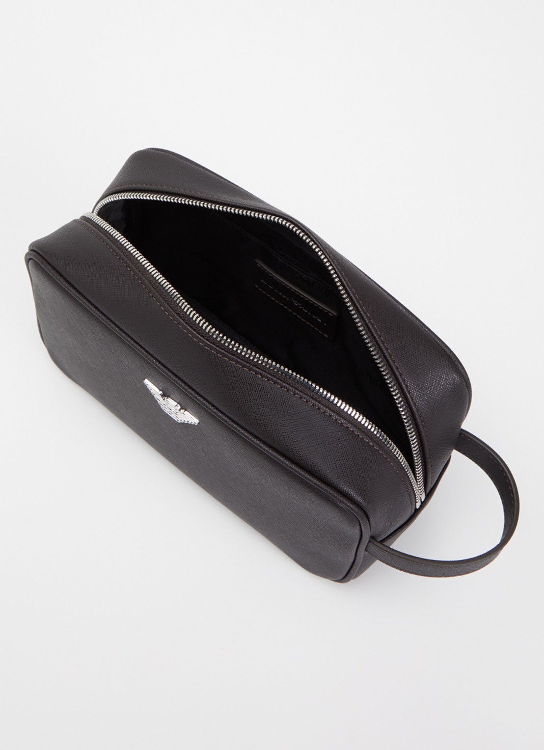 Armani Toilettas met logo - voorkant 2 donkerbruin