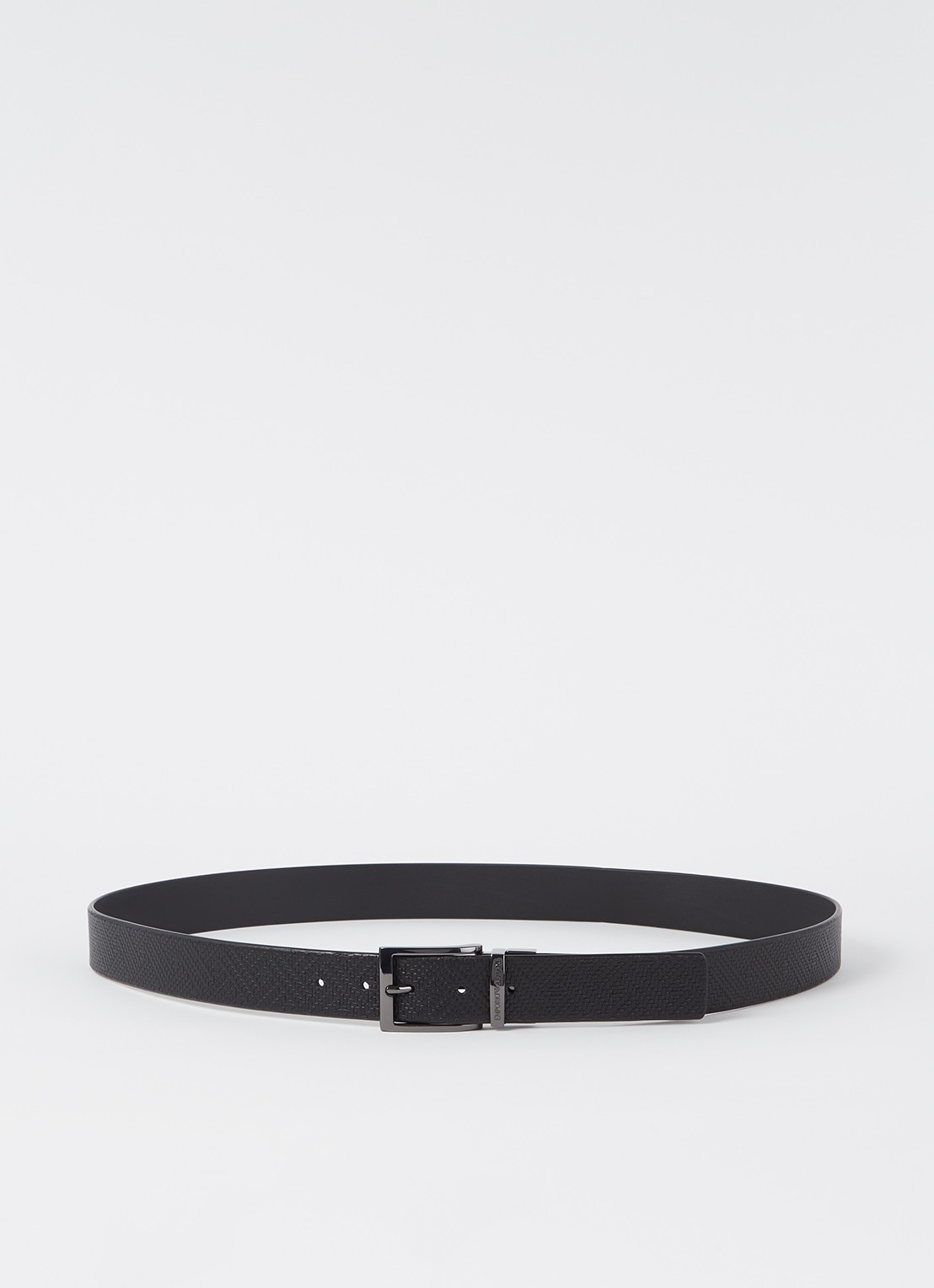 Armani TONGUE BELT - voorkant zwart