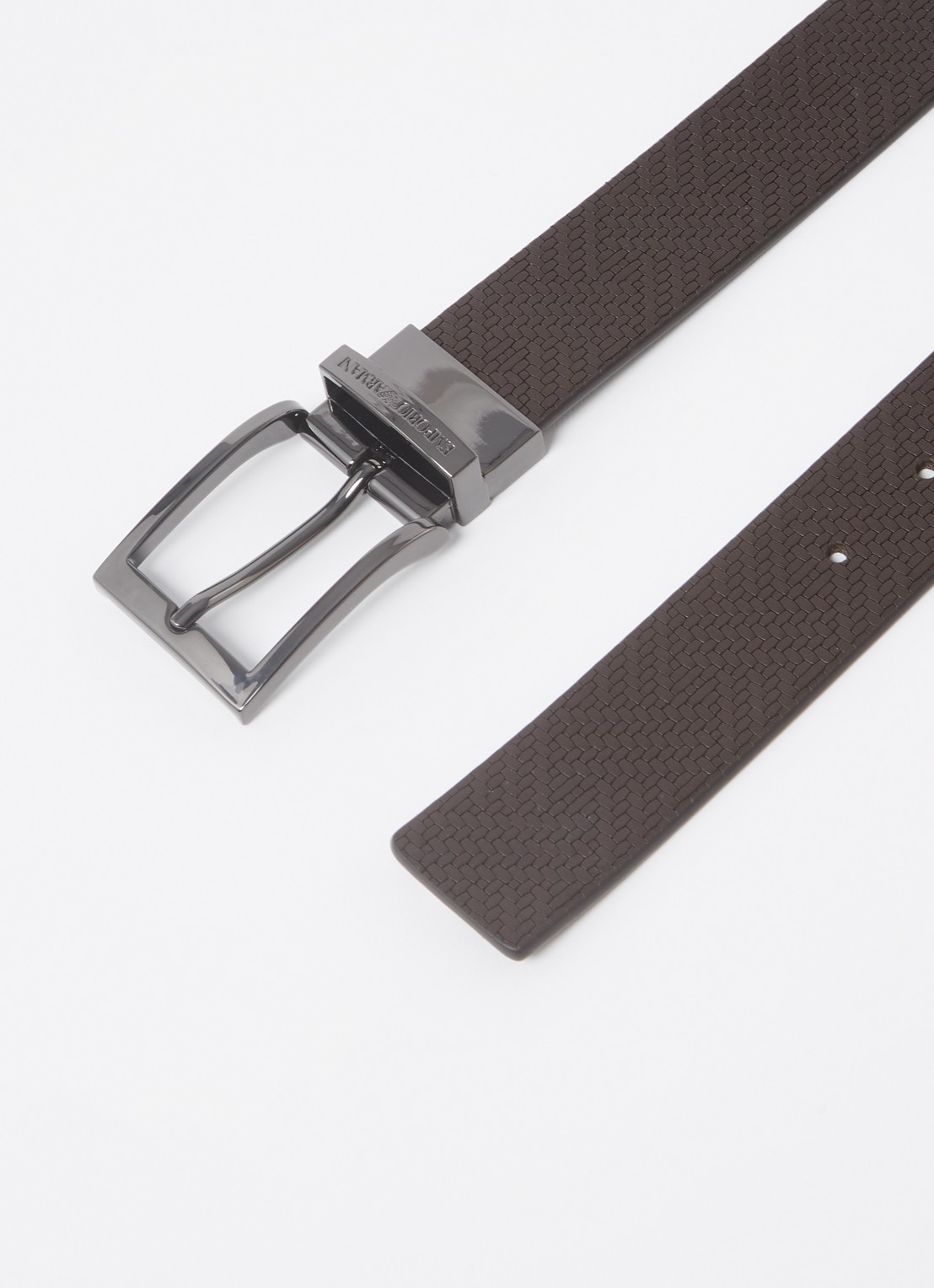 Armani TONGUE BELT - detail bruin