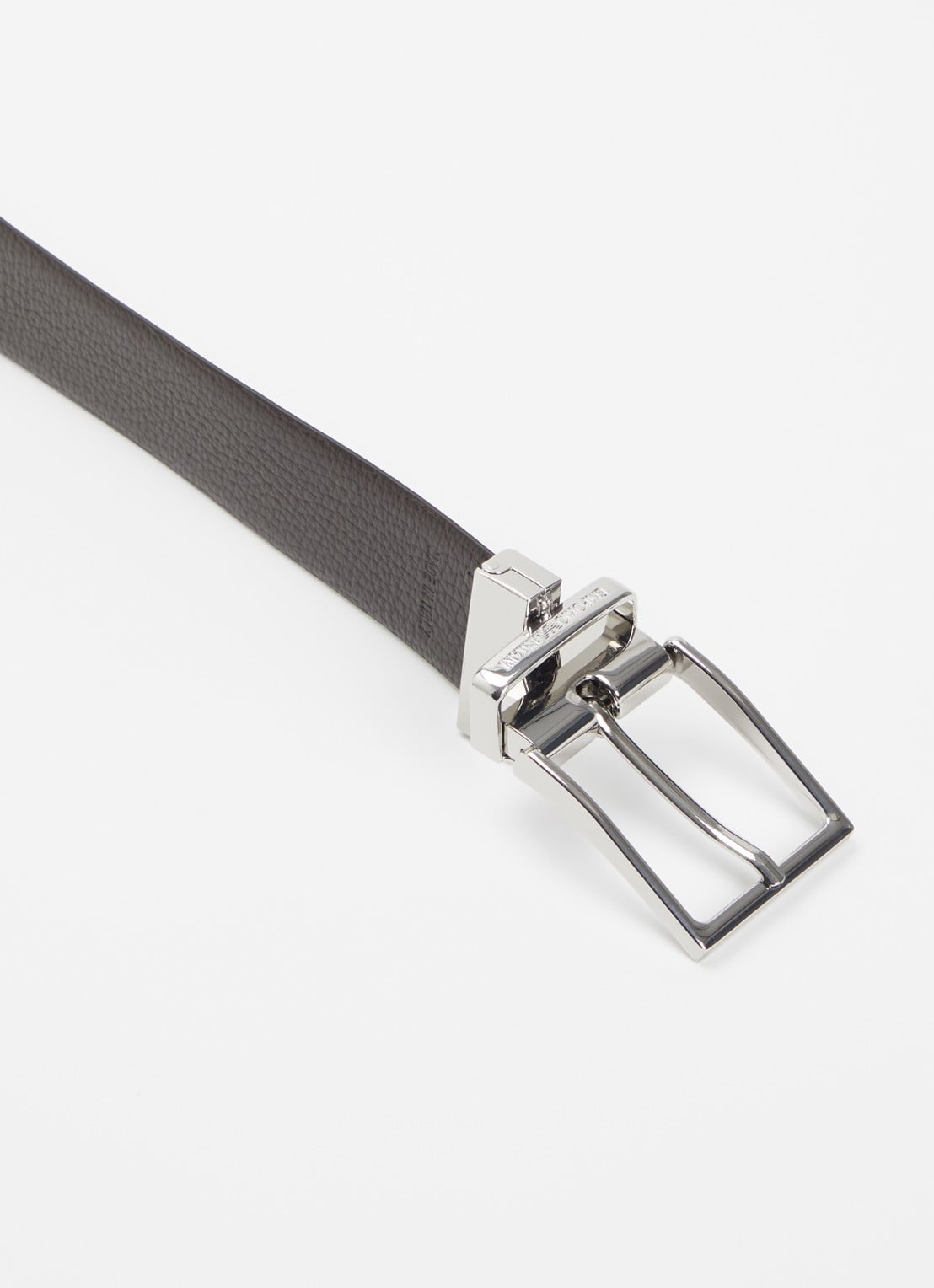 Armani Tongue riem van leer - detail 3 donkerbruin