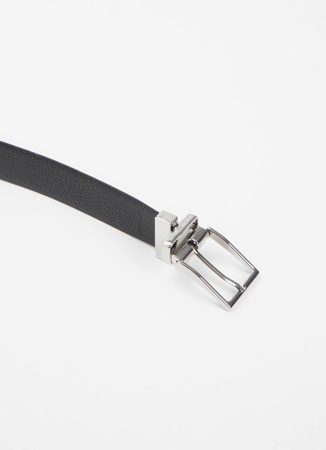 Armani Tongue riem van leer - detail 2 zwart