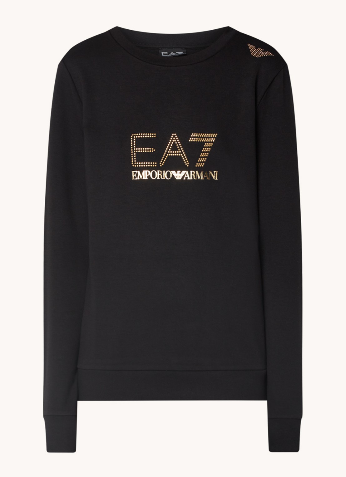 Armani Trainings sweater met logo van strass - voorkant 3 zwart