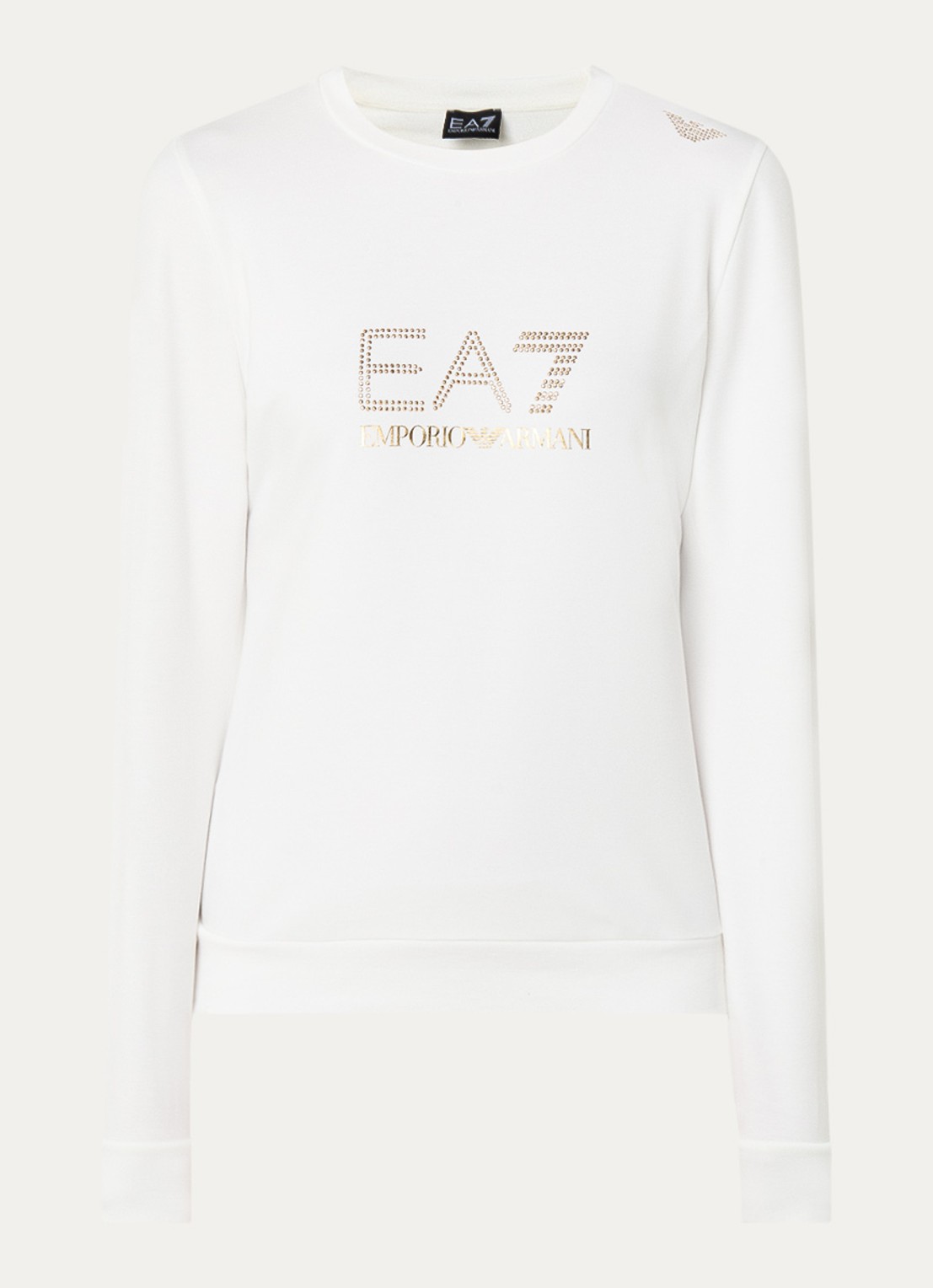 Armani Trainings sweater met logo van strass - voorkant wit