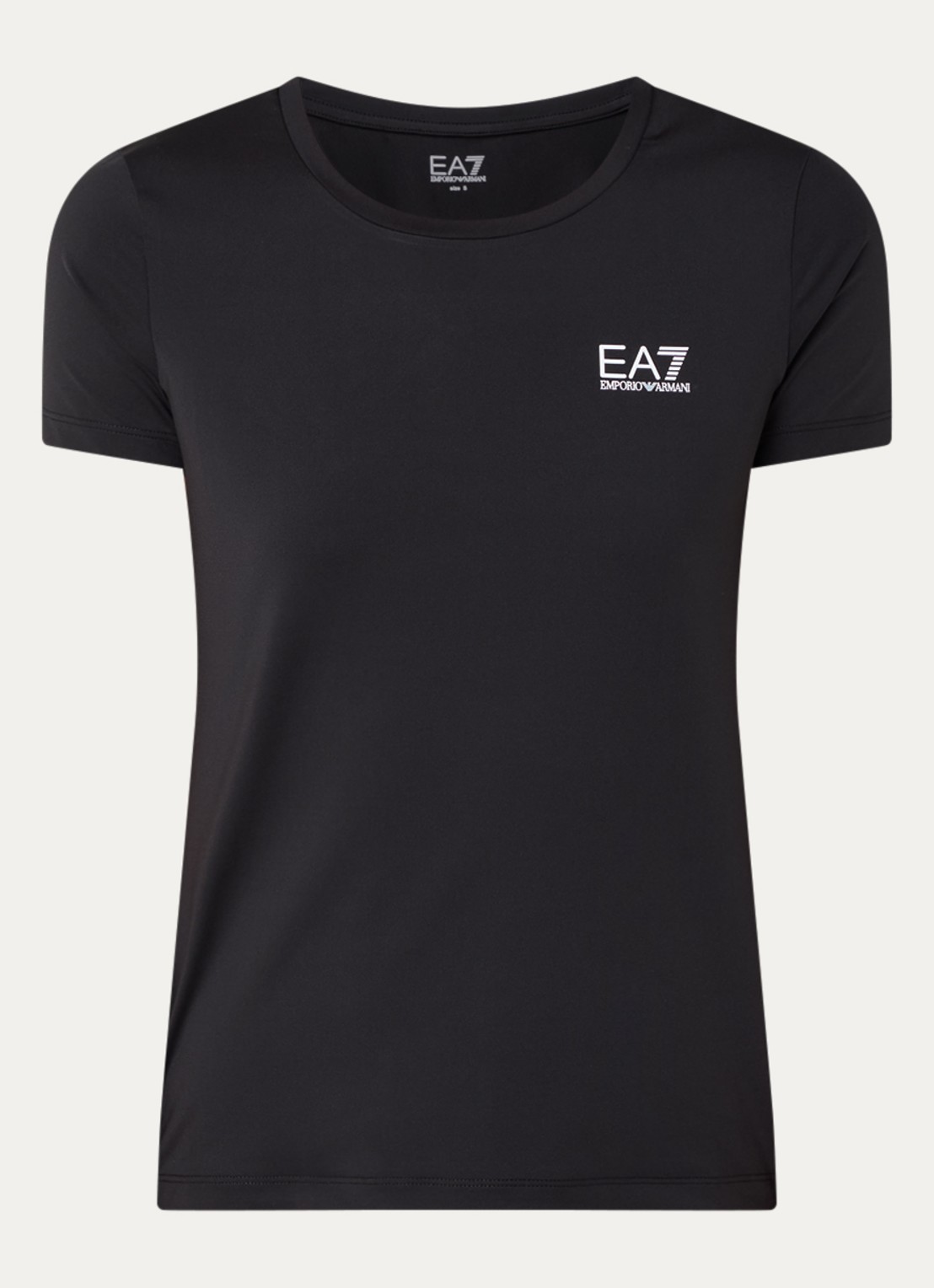 Armani Trainings T-shirt met logo en stretch - voorkant zwart
