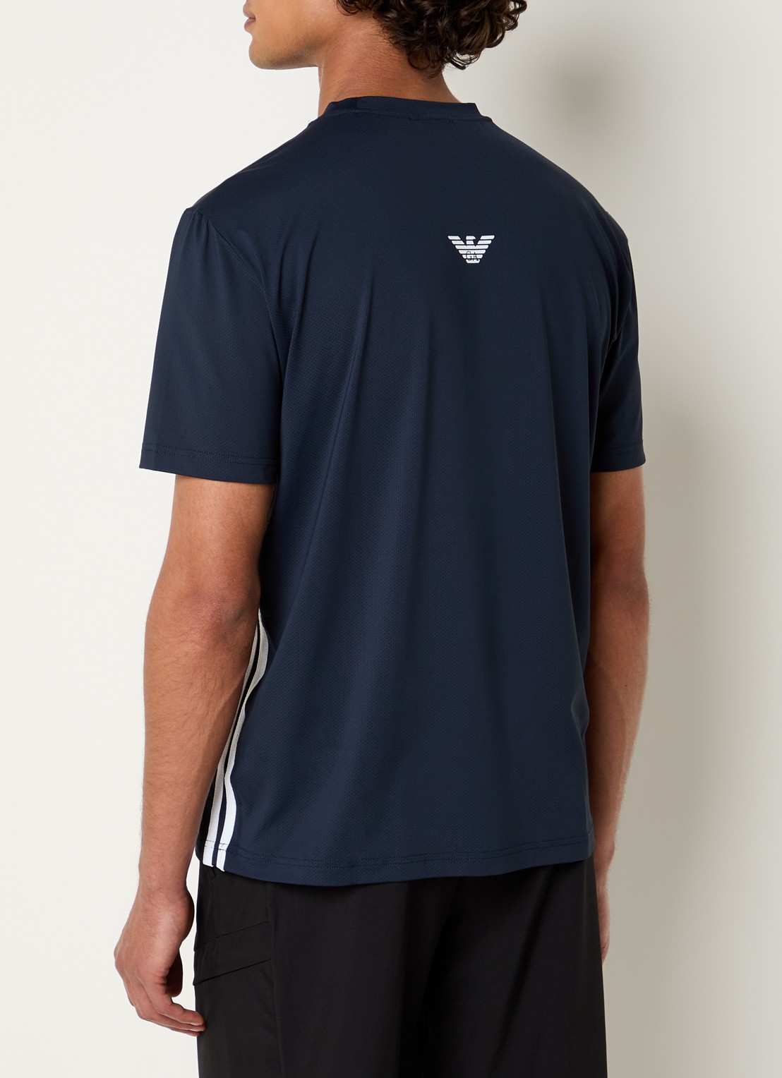 Armani Trainings T-shirt met logo - achterkant donkerblauw