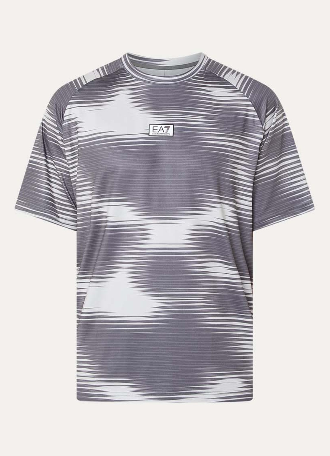 Armani Trainings T-shirt met print en logo - voorkant 2 middengrijs