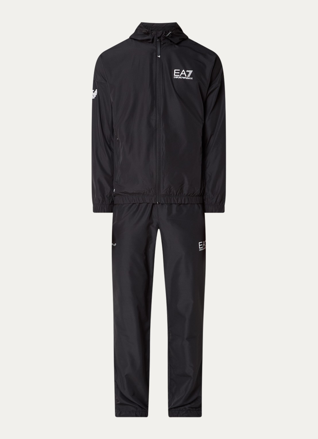 Armani Trainingspak met capuchon en ritszakken - voorkant 4 diepzwart