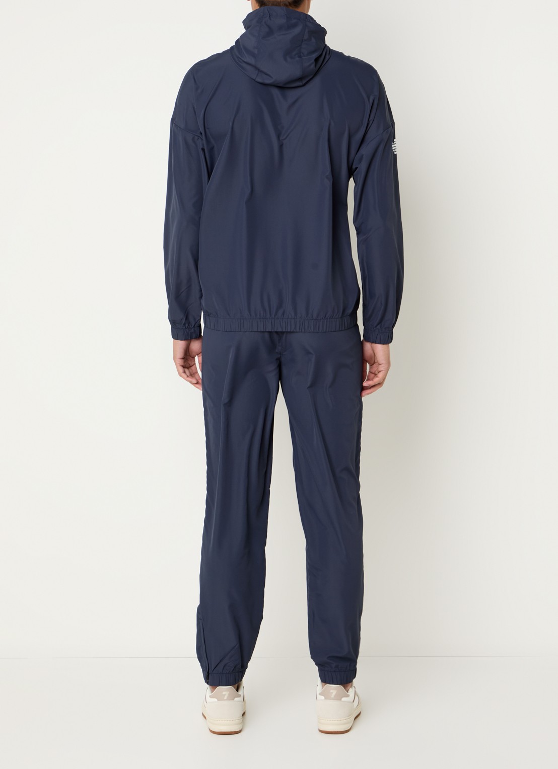 Armani Trainingspak met capuchon en ritszakken - achterkant donkerblauw