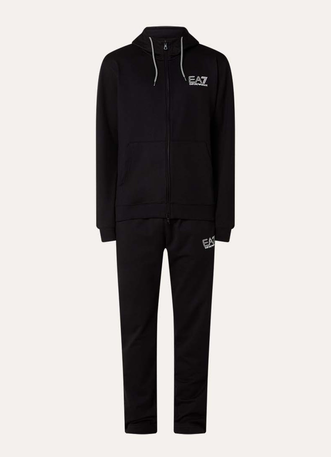 Armani Trainingspak met logo en steekzakken - voorkant 2 zwart