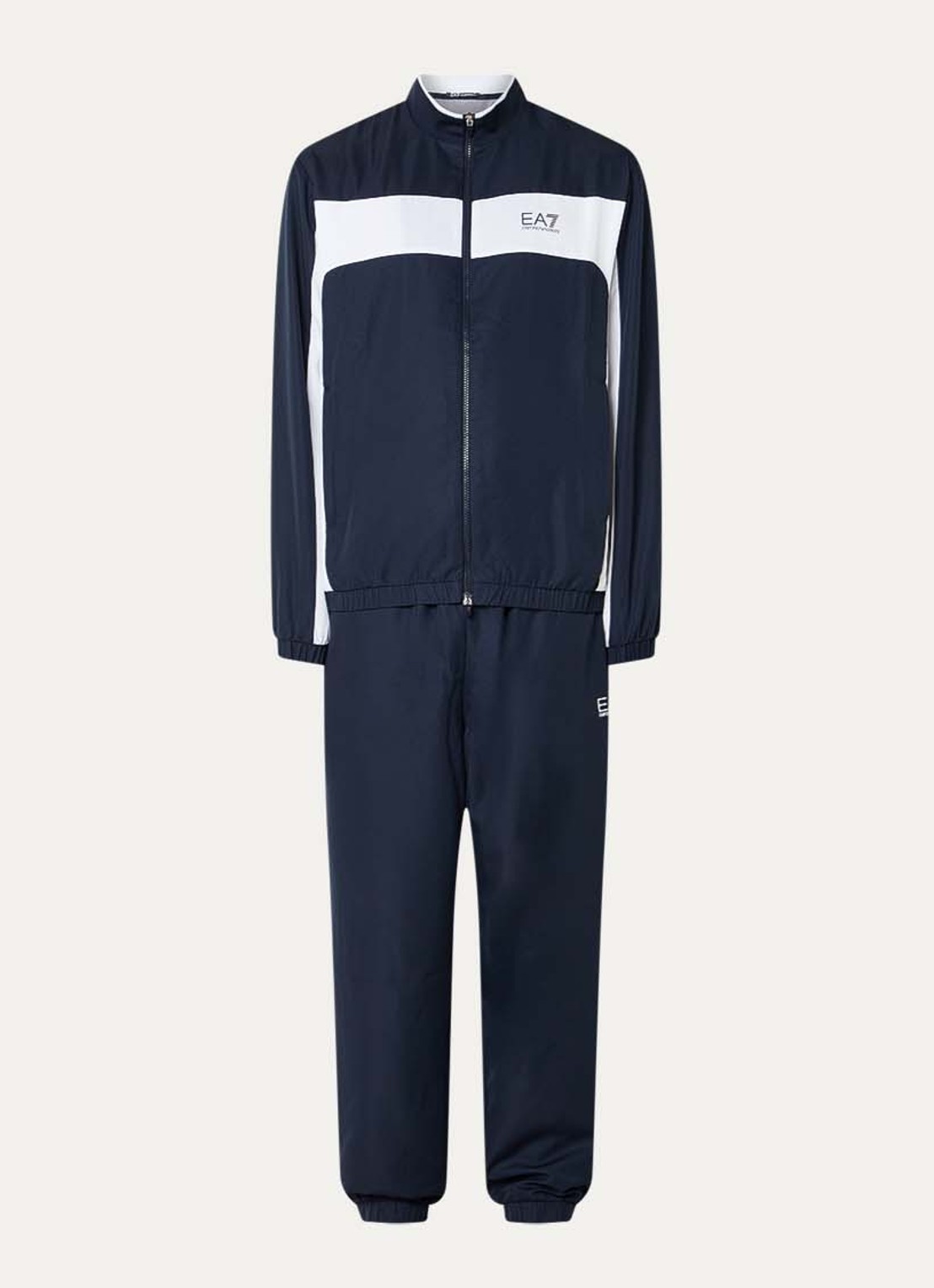 Armani Trainingspak met logo en steekzakken - voorkant donkerblauw