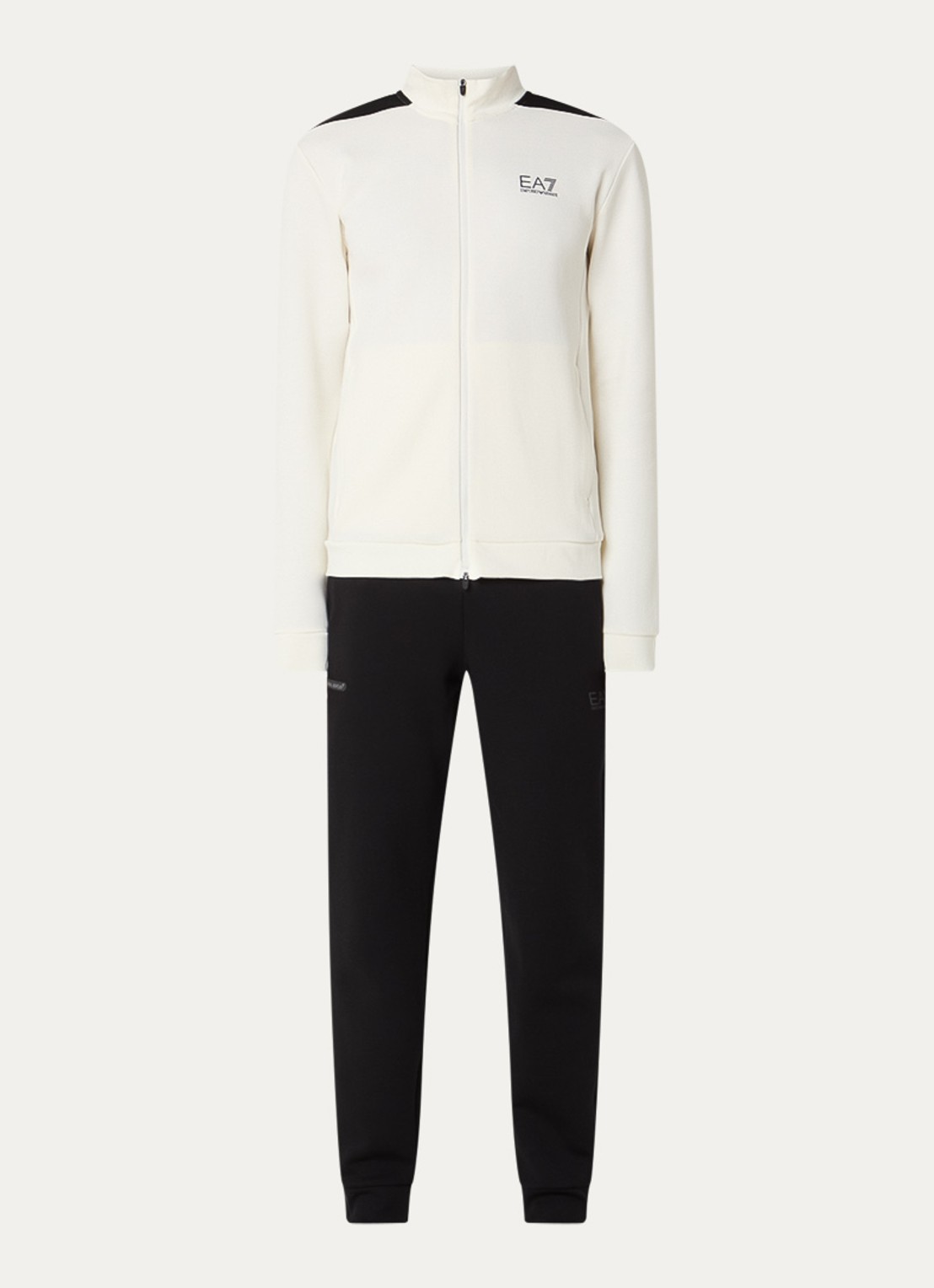 Armani Trainingspak met logo en steekzakken - voorkant 2 gebroken wit