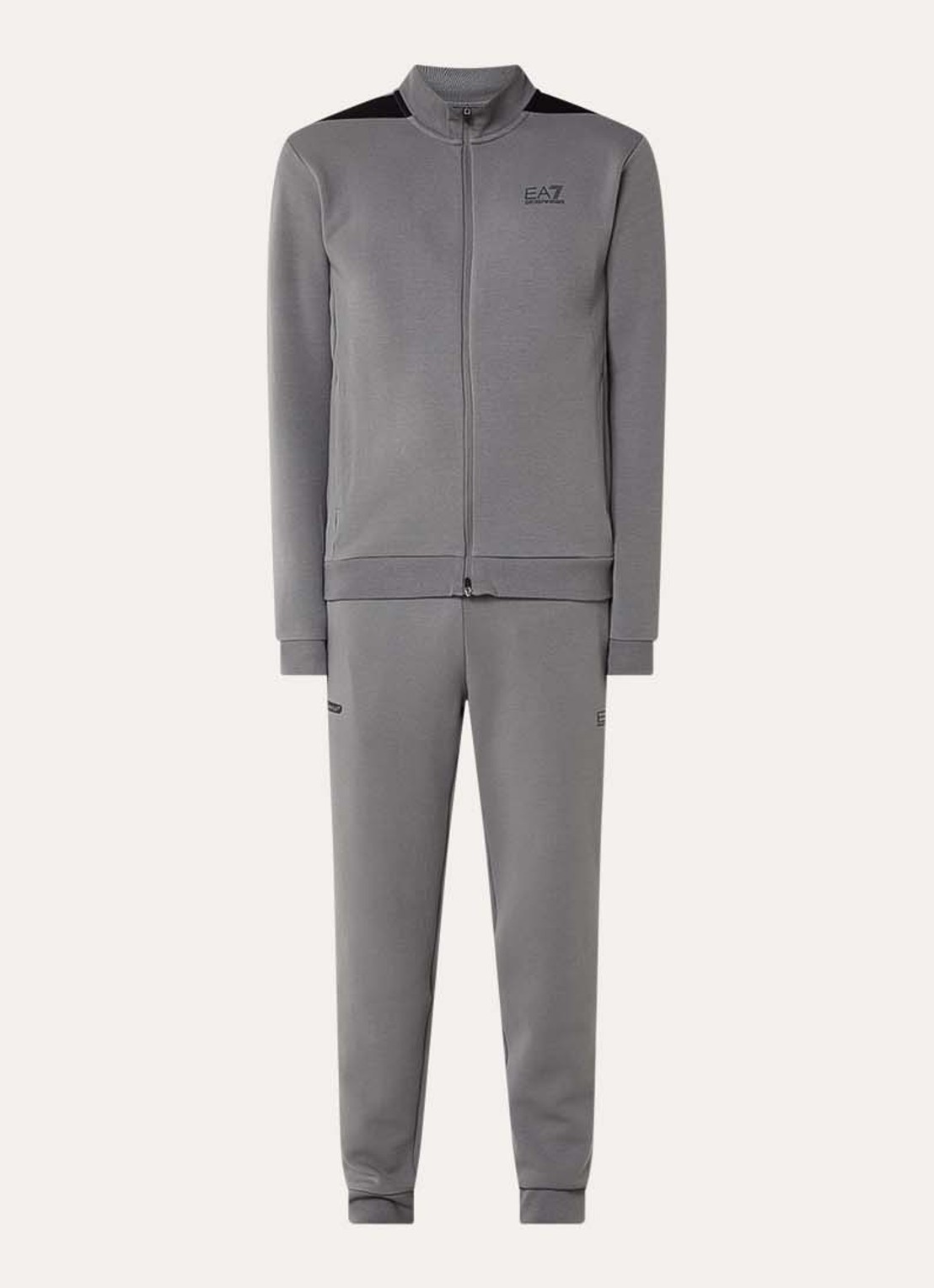 Armani Trainingspak met logo en steekzakken - voorkant 2 grijs