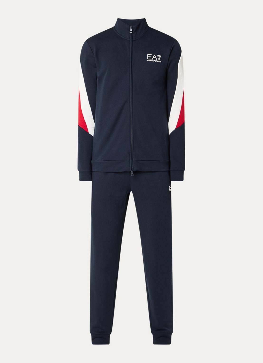 Armani Trainingspak met logo en steekzakken - voorkant donkerblauw