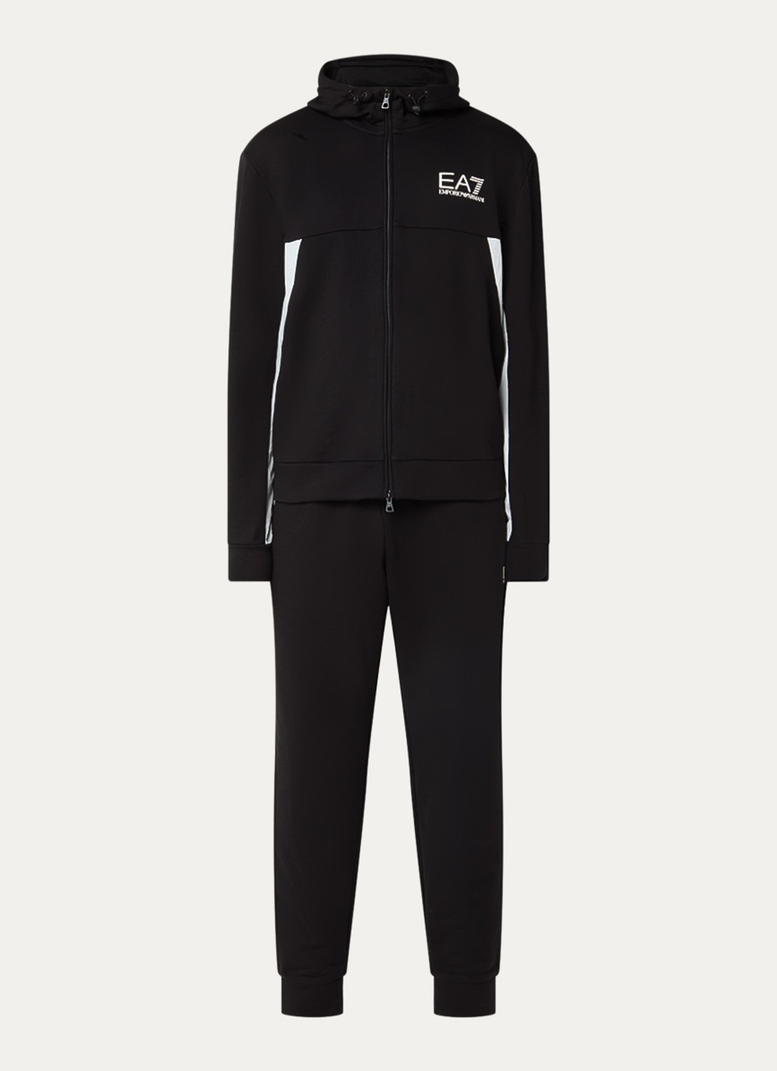 Armani Trainingspak met logo en steekzakken - voorkant zwart